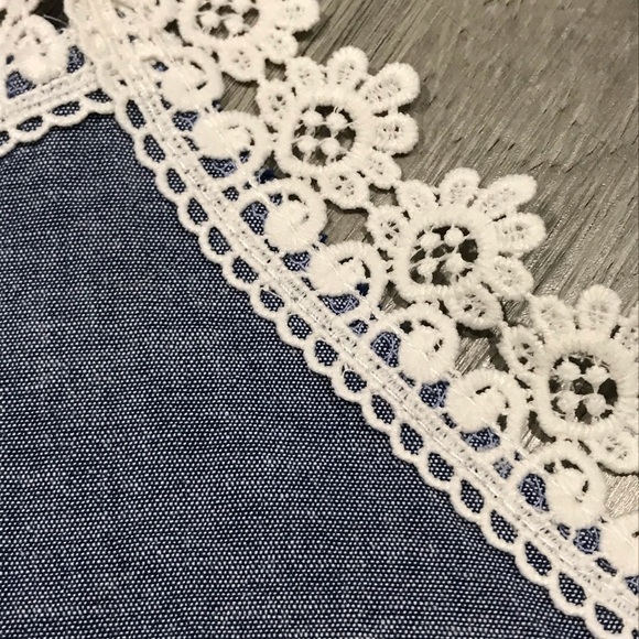 W by Wenjie Blue Cotton & Lace Dress size S - Picture 6 of 8